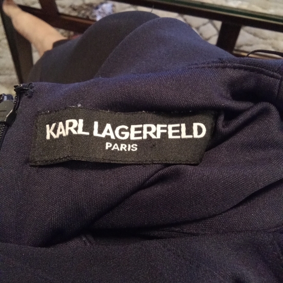 KARL LAGERFELD PARIS DRESS SHEALTH PLEADED POCKETS LINED ZIP SEE MEASUREMENTS - Picture 2 of 5